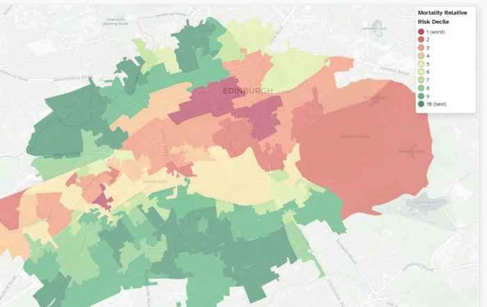 THISLE Edinburgh mortality map (courtesy of Heriot-Watt University)